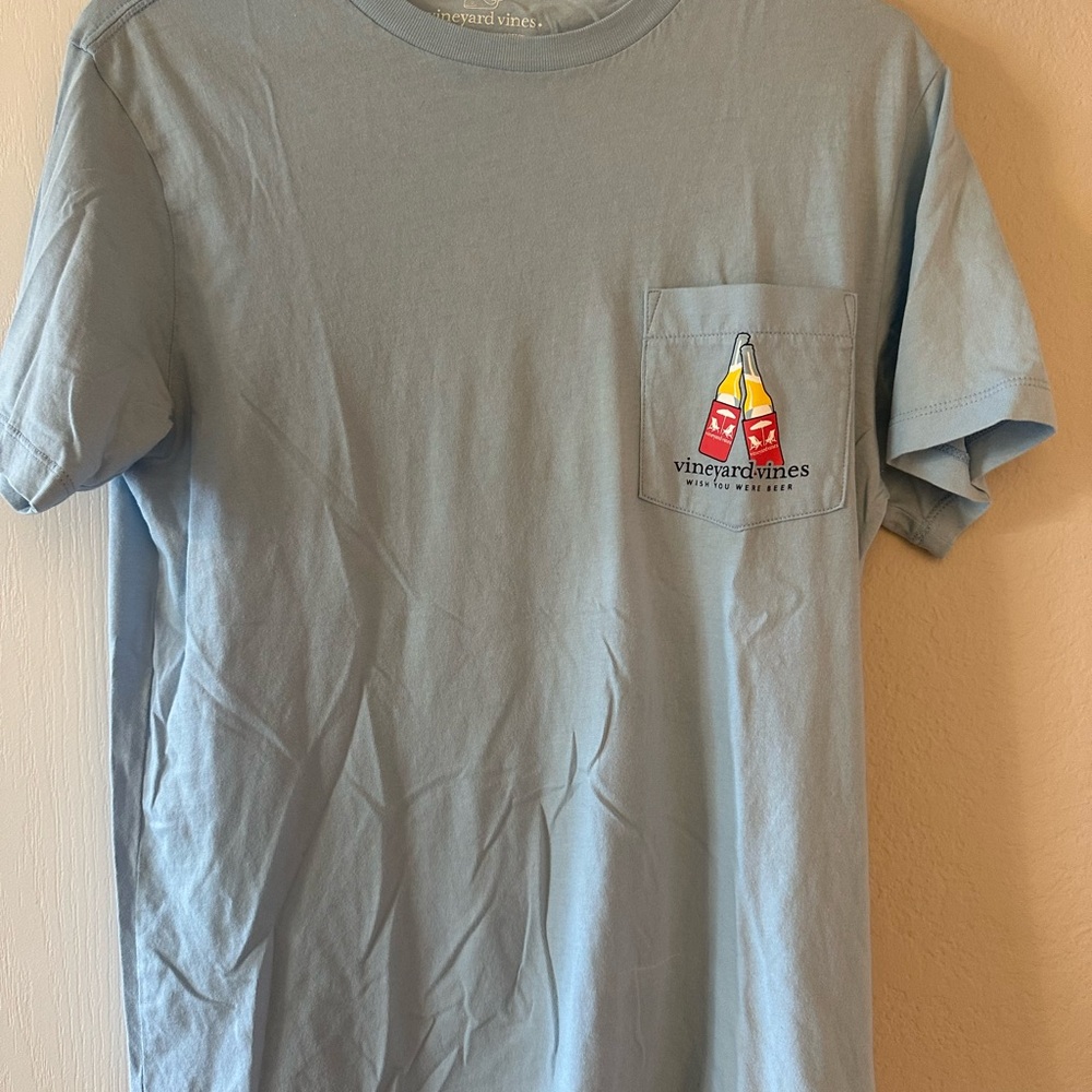 Vineyard Vines Men's Light Blue Graphic Pocket T-Shirt